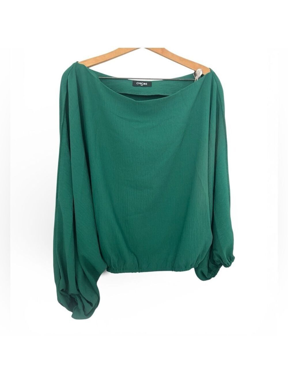 ChicMe Off Shoulder Emerald Green Blouse Women's - Picture 1 of 10